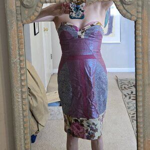 Nicole Miller Collection Strapless Cocktail Dress EUC